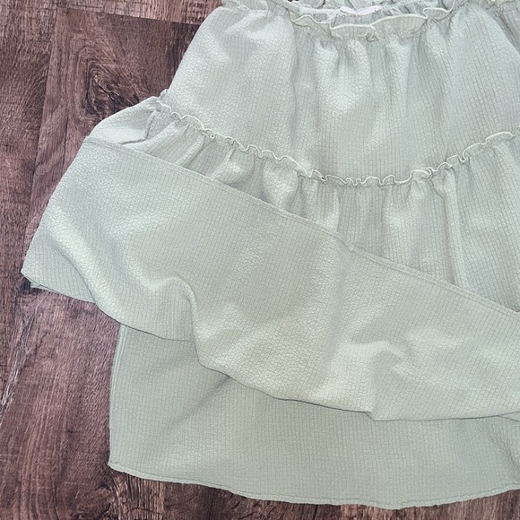 Talulah Green Smock Ruffle Tier Polyester Spandex Dress, Size Large Sundress - Picture 12 of 12